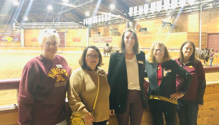 Regents Turner, Thao-Urabe, Verhalen, Wheeler, and Gulley during a recent visit to the Crookston Campus.