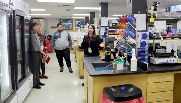 Regents visit the Molecular Veterinary Diagnostic Lab on the St. Paul Campus